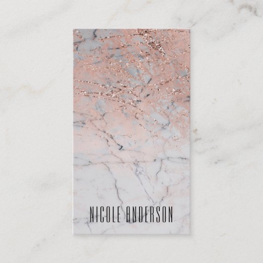 トレンディーバラ金ゴールドピンクモダンマーブルシックグラム 名刺 (正面)