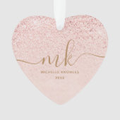 トレンディーバラ金ゴールドファンシーグリッターイニシャルと名前 オーナメント (正面)