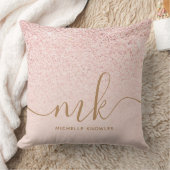 トレンディーバラ金ゴールドファンシーグリッターイニシャルと名前 クッション (ブランケット)