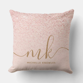 トレンディーバラ金ゴールドファンシーグリッターイニシャルと名前 クッション