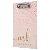 トレンディーバラ金ゴールドファンシーグリッターイニシャルと名前 クリップボード (左)