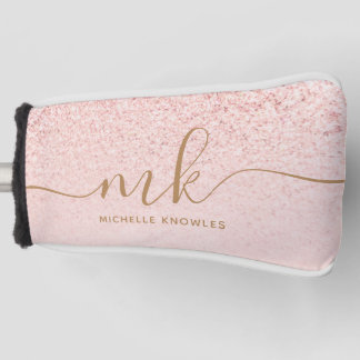 トレンディーバラ金ゴールドファンシーグリッターイニシャルと名前 ゴルフヘッドカバー