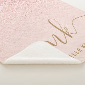 トレンディーバラ金ゴールドファンシーグリッターイニシャルと名前 シェルパブランケット (3/4)