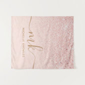 トレンディーバラ金ゴールドファンシーグリッターイニシャルと名前 タペストリー (正面(横))