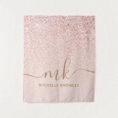 トレンディーバラ金ゴールドファンシーグリッターイニシャルと名前 タペストリー (正面)