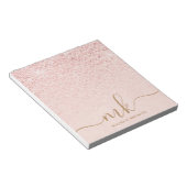 トレンディーバラ金ゴールドファンシーグリッターイニシャルと名前 ノートパッド (アングル)