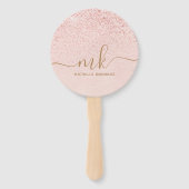 トレンディーバラ金ゴールドファンシーグリッターイニシャルと名前 ハンドファン (正面)