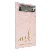 トレンディーバラ金ゴールドファンシーグリッターイニシャルと名前 ミニクリップボード (アングル)