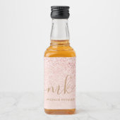 トレンディーバラ金ゴールドファンシーグリッターイニシャルと名前 リキュールボトルラベル (正面)