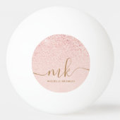 トレンディーバラ金ゴールドファンシーグリッターイニシャルと名前 卓球ボール (正面)