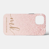 トレンディーバラ金ゴールドファンシーグリッターイニシャルと名前 Case-Mate iPhoneケース (裏面 (横))