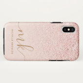 トレンディーバラ金ゴールドファンシーグリッターイニシャルと名前 Case-Mate iPhoneケース (裏面(横))