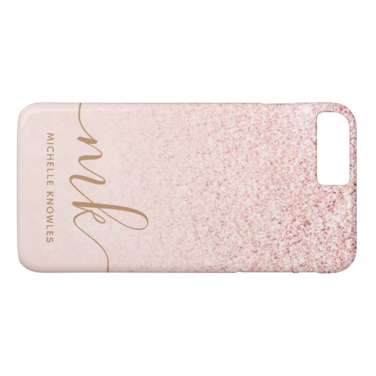 トレンディーバラ金ゴールドファンシーグリッターイニシャルと名前 Case-Mate iPhoneケース (裏面(横))