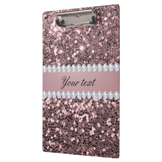 トレンディーバラ金ゴールドフェイクグリッター及びダイヤモンド クリップボード (左)