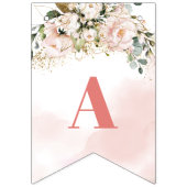 トレンディーバラ金ゴールドフローラセージ16th誕生日パーティー バンティングフラッグ (第2の旗)