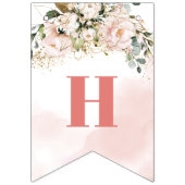 トレンディーバラ金ゴールドフローラセージ16th誕生日パーティー バンティングフラッグ (第1の旗)