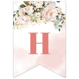 トレンディーバラ金ゴールドフローラセージ16th誕生日パーティー バンティングフラッグ