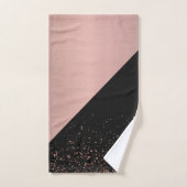 トレンディーバラ金ゴールドブラックグリッターラブ バスタオルセット (ハンドタオル)