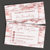 トレンディーバラ金ゴールドホワイトマーブルメイクアップアーティストサロン 名刺