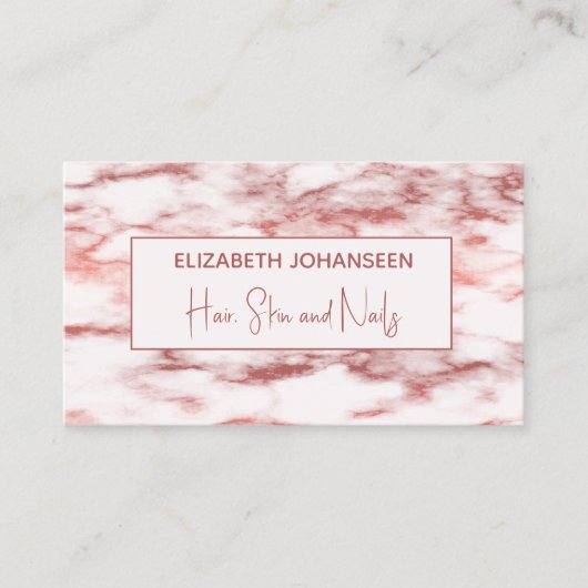 トレンディーバラ金ゴールドホワイトマーブルメイクアップアーティストサロン 名刺 (正面)