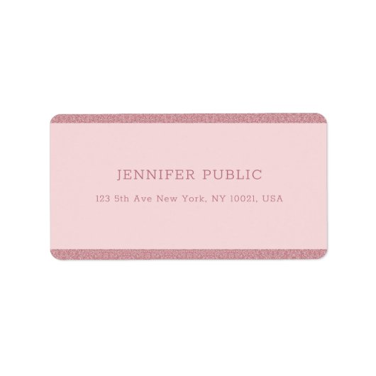 トレンディーバラ金ゴールドモダングリッターテンプレートアドレス ラベル (正面)