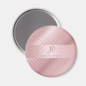 トレンディーバラ金ゴールドモノグラムのテンプレート マグネット (正面/裏面)