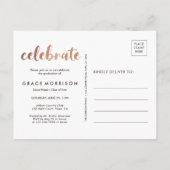 トレンディーバラ金ゴールド卒業パーティー写真 インビテーションポストカード (裏面)