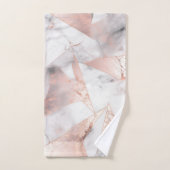 トレンディーバラ金ゴールド幾何大理石 バスタオルセット (ハンドタオル)