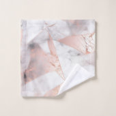 トレンディーバラ金ゴールド幾何大理石 バスタオルセット (ウォッシュタオル)