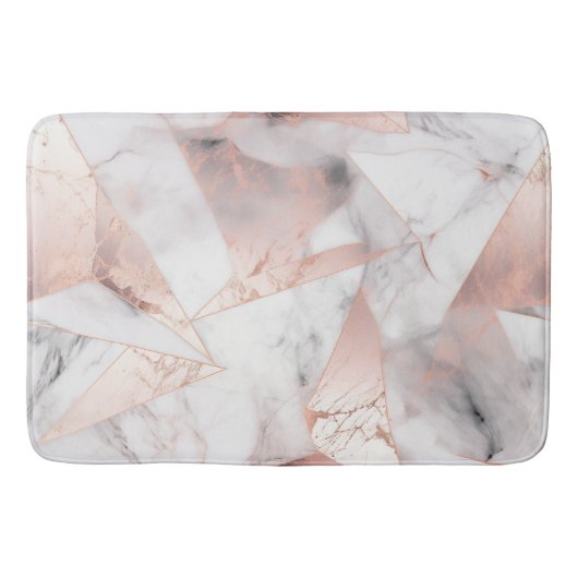 トレンディーバラ金ゴールド幾何大理石 バスマット (正面)