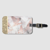 トレンディーバラ金ゴールド幾何大理石 ラゲッジタグ (正面横)
