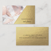 トレンディーバラ金ゴールド幾何大理石 名刺 (正面/裏面)