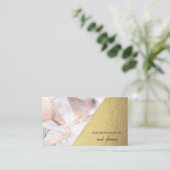 トレンディーバラ金ゴールド幾何大理石 名刺 (スタンド正面)