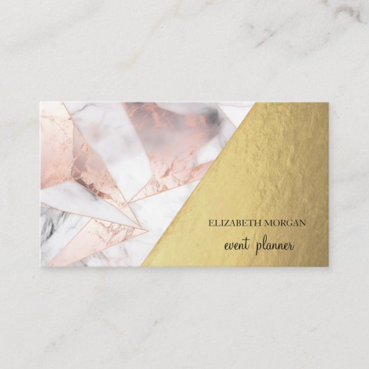 トレンディーバラ金ゴールド幾何大理石 名刺 (正面)