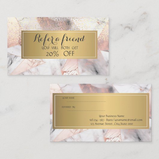 トレンディーバラ金ゴールド幾何大理石 紹介カード (正面/裏面)