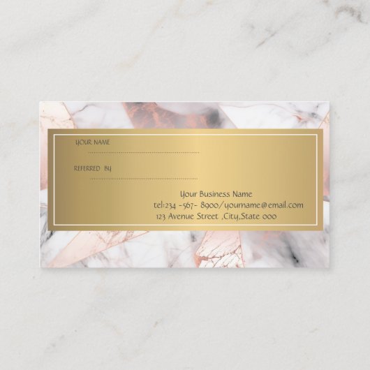トレンディーバラ金ゴールド幾何大理石 紹介カード (裏面)