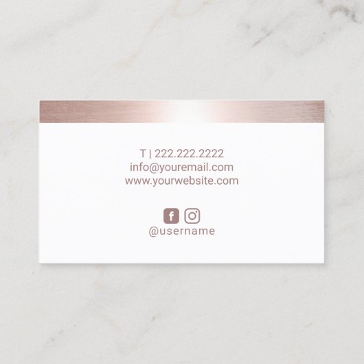 トレンディーバラ金ゴールド美容師メイクアップアーティストサロン 名刺 (裏面)