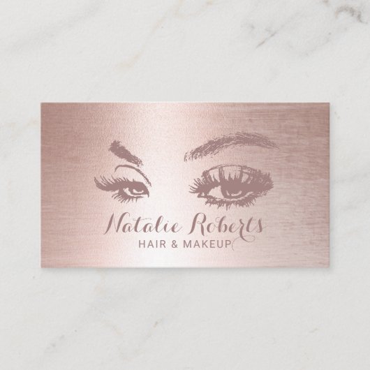 トレンディーバラ金ゴールド美容師メイクアップアーティストサロン 名刺 (正面)