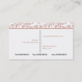 トレンディーバラ金ゴールド葉グリッター花柄 名刺 (裏面)