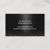 トレンディーバラ金ゴールド&ブラックグリッター美しいサロン 名刺 (裏面)