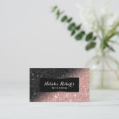 トレンディーバラ金ゴールド&ブラックグリッター美しいサロン 名刺 (スタンド正面)