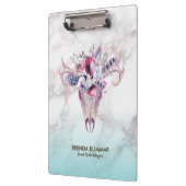 トレンディーバラ-金ゴールドマーブルグラデーション&ボホスカル クリップボード (左)