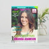 トレンディーバルミツワー誌カバー招待状 招待状 (スタンド正面)