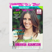 トレンディーバルミツワー誌カバー招待状 招待状 (正面/裏面)