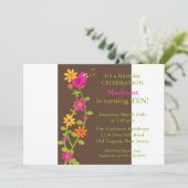 トレンディーバード&フラワーズ誕生日招待状 招待状 (スタンド正面)