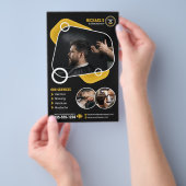 トレンディーバーバーショップヘアスタイリング理容師ショップヘアカット チラシ (ハンドル)