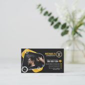 トレンディーバーバーショップヘアスタイリング理容師ショップヘアカット 名刺 (スタンド正面)