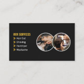 トレンディーバーバーショップヘアスタイリング理容師ショップヘアカット 名刺 (裏面)