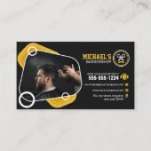 トレンディーバーバーショップヘアスタイリング理容師ショップヘアカット 名刺 (正面)