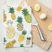 トレンディーパイナップルパターン キッチンタオル (四つ折り)